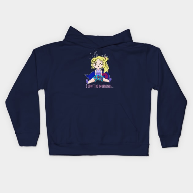 I don't do mornings Kids Hoodie by Minx Haven